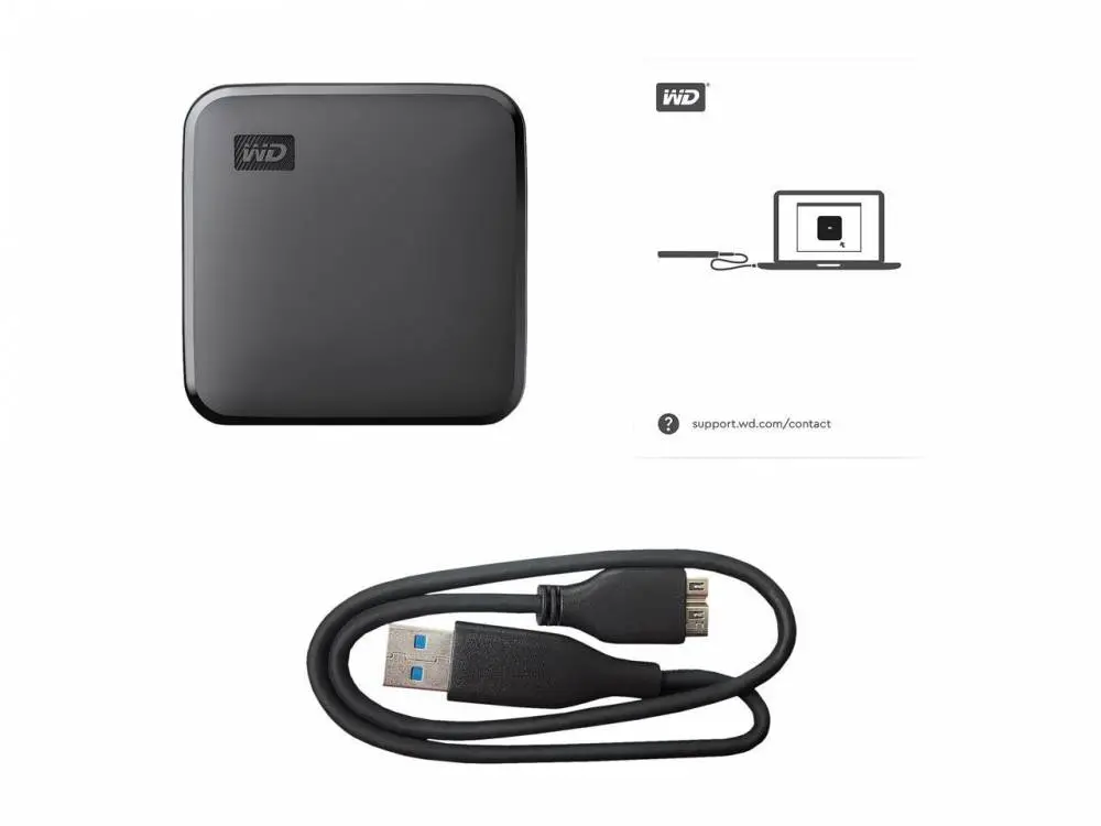 SSD extern WD Elements SE, Portabil, 2TB, USB 3.0, Negru
