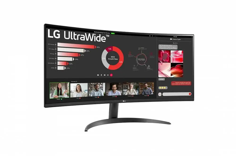 Монитор LG 34WR50QC-B, 34", VA Curved, QHD 3440x1440, 100Hz, HDR10, AMD FreeSync, sRGB 99%, HDMI, DP