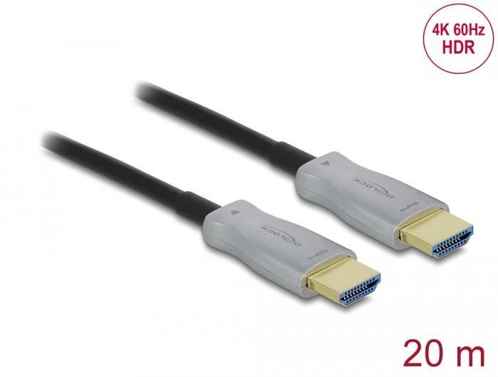 Оптический кабель Delock, HDMI 4K, 60 Hz, 20 m
