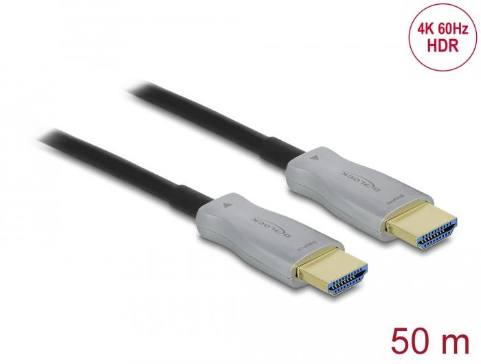 Оптический кабель Delock, HDMI 4K, 60 Hz, 50 m