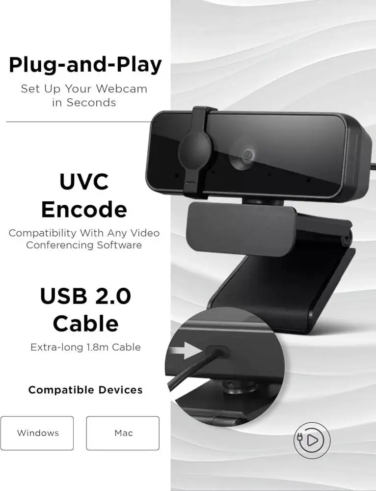 Уеб камера Lenovo Essential FHD Webcam 1080p USB - 4XC1B34802