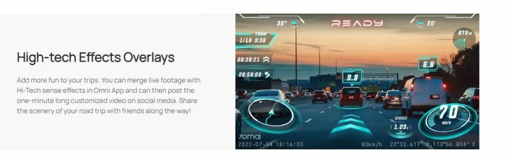 70mai Видеорегистратор Dash Cam Omni 128G Black