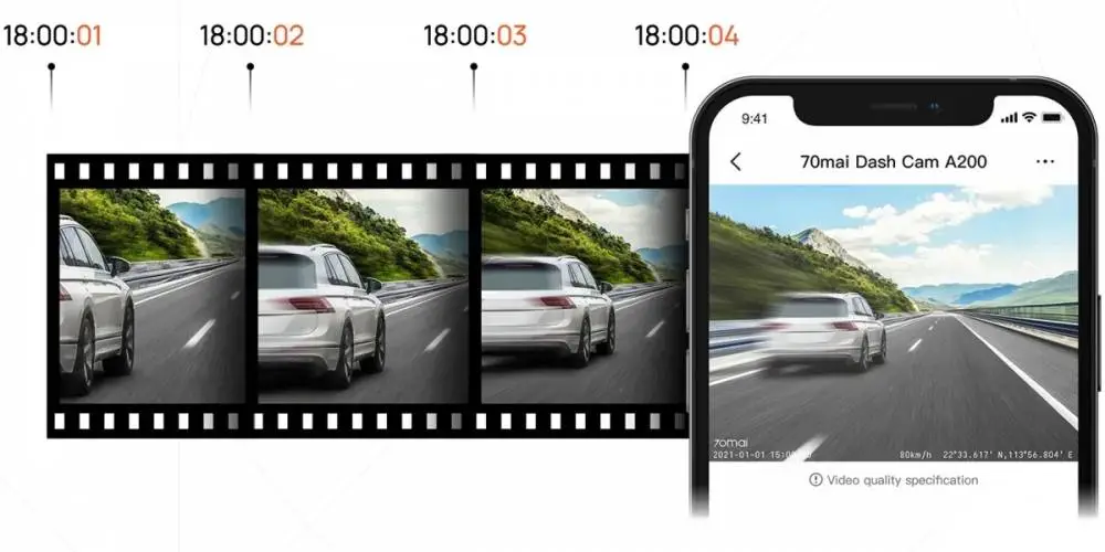 70mai Видеорегистратор Dash Cam - A200