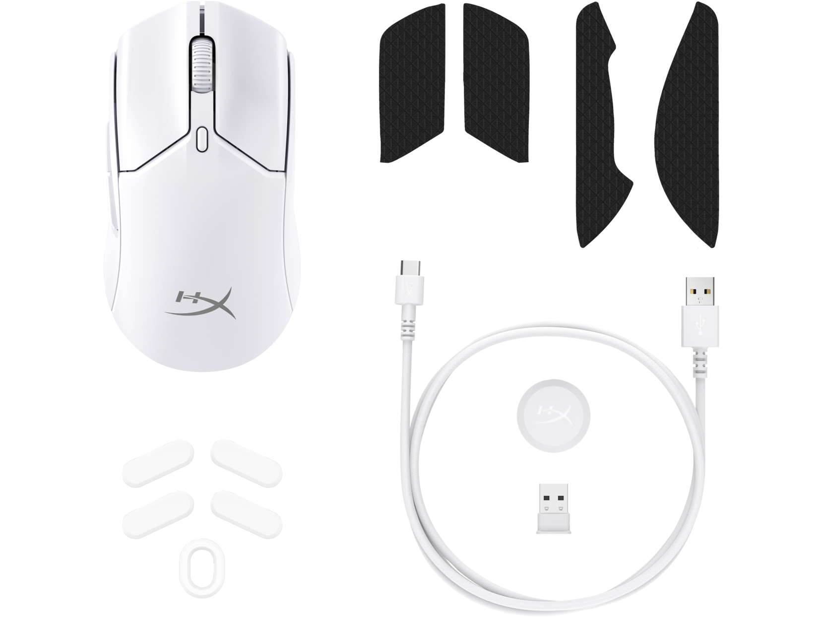 Геймърска мишка HyperX Pulsefire Haste 2 Mini, Wireless, RGB, USB, Бял