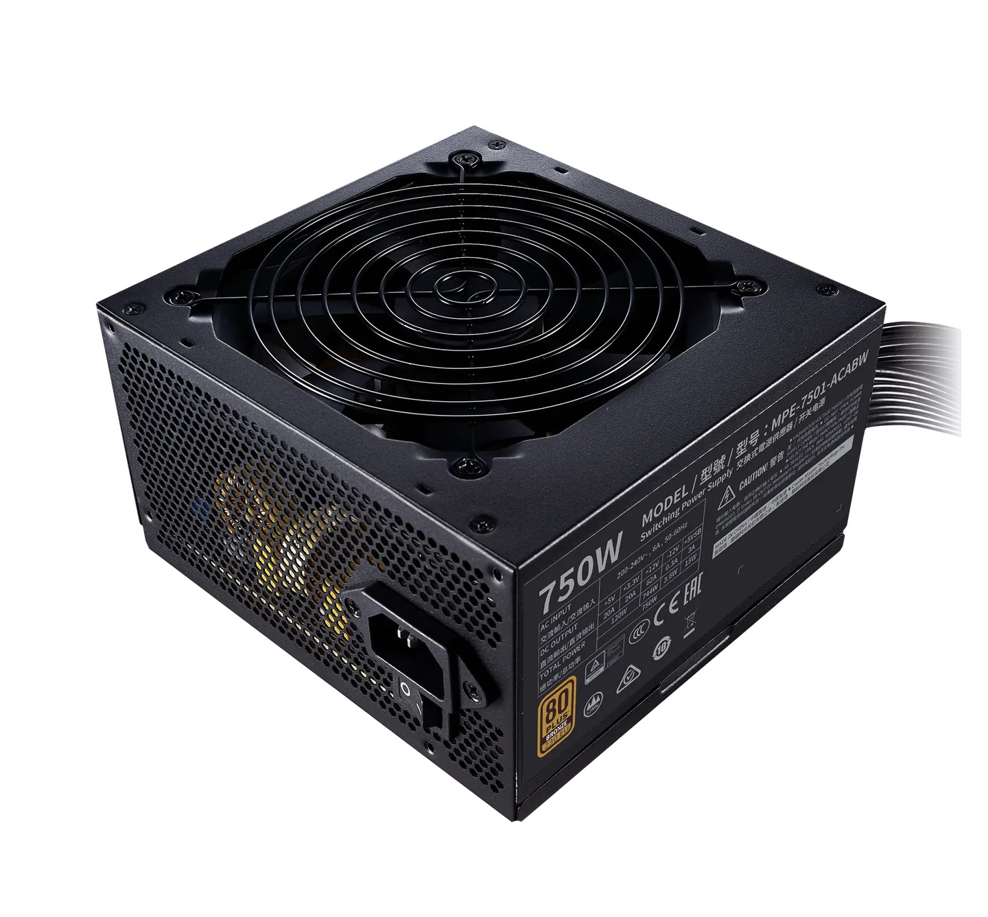 Захранване Cooler Master MWE 750 Bronze V2 (750W) 80 Plus Bronze PSU - MPE-7501-ACABW-BEU