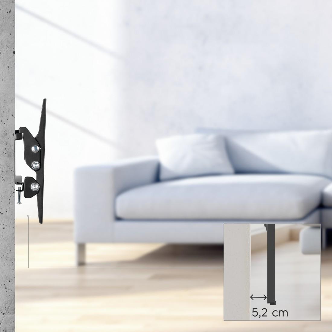 Support mural pour TV, 19-46", 200x200, jusqu'à 25kg, noir