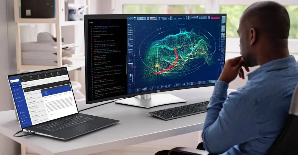 Монитор Dell UltraSharp U4025QW 40" Curved, 5120x2160, WUHD, 120Hz, IPS, 8ms/5ms, DP, HDMI, 2xThunderbolt4 (90W), 3xUSB-C, 5xUSB-A, RJ-45