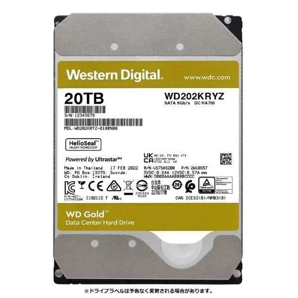 Твърд диск WD Gold Enterprise 20TB 512MB Cache SATA3 6Gb/s - WD202KRYZ