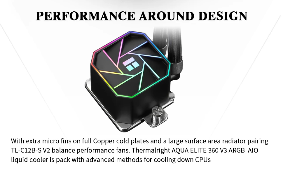 Водно охлаждане за процесор Thermalright Aqua Elite 360 Black A-RGB V3 Water Cooling