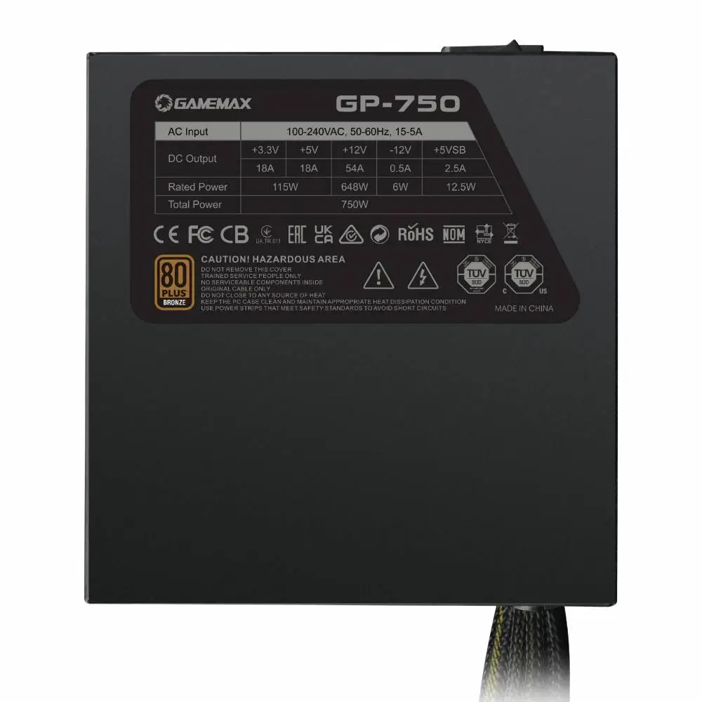 Захранване Gamemax GP-750 PSU 750W 80 Plus Bronze