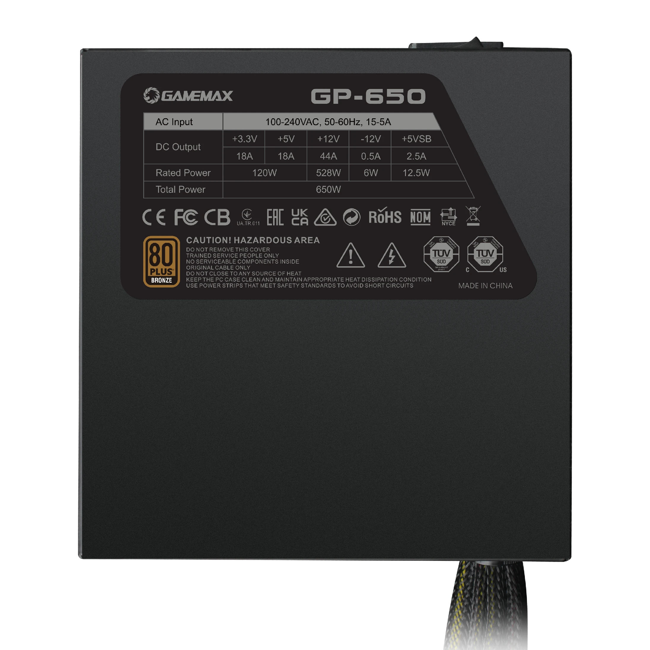 Захранване Gamemax GP-650 PSU 650W 80 Plus Bronze