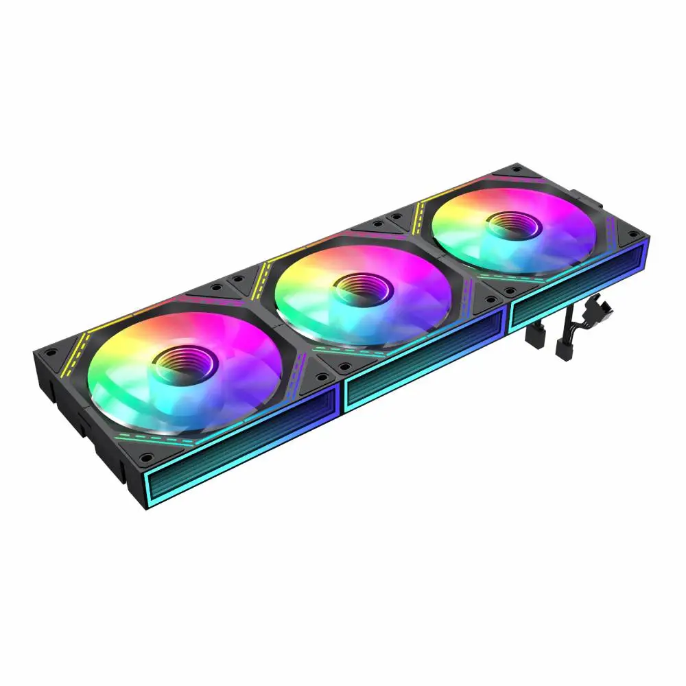 Комплект вентилатори Gamemax FN12A-S3I Black Fan Pack 3-in-1 3x120mm Daisy-Chain ARGB