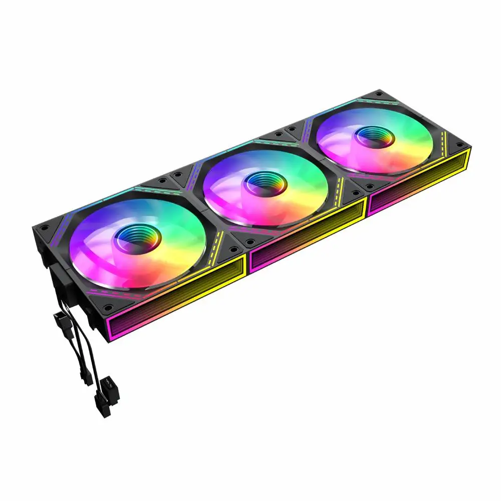 Комплект вентилатори Gamemax FN12A-S3I Black Fan Pack 3-in-1 3x120mm Daisy-Chain ARGB