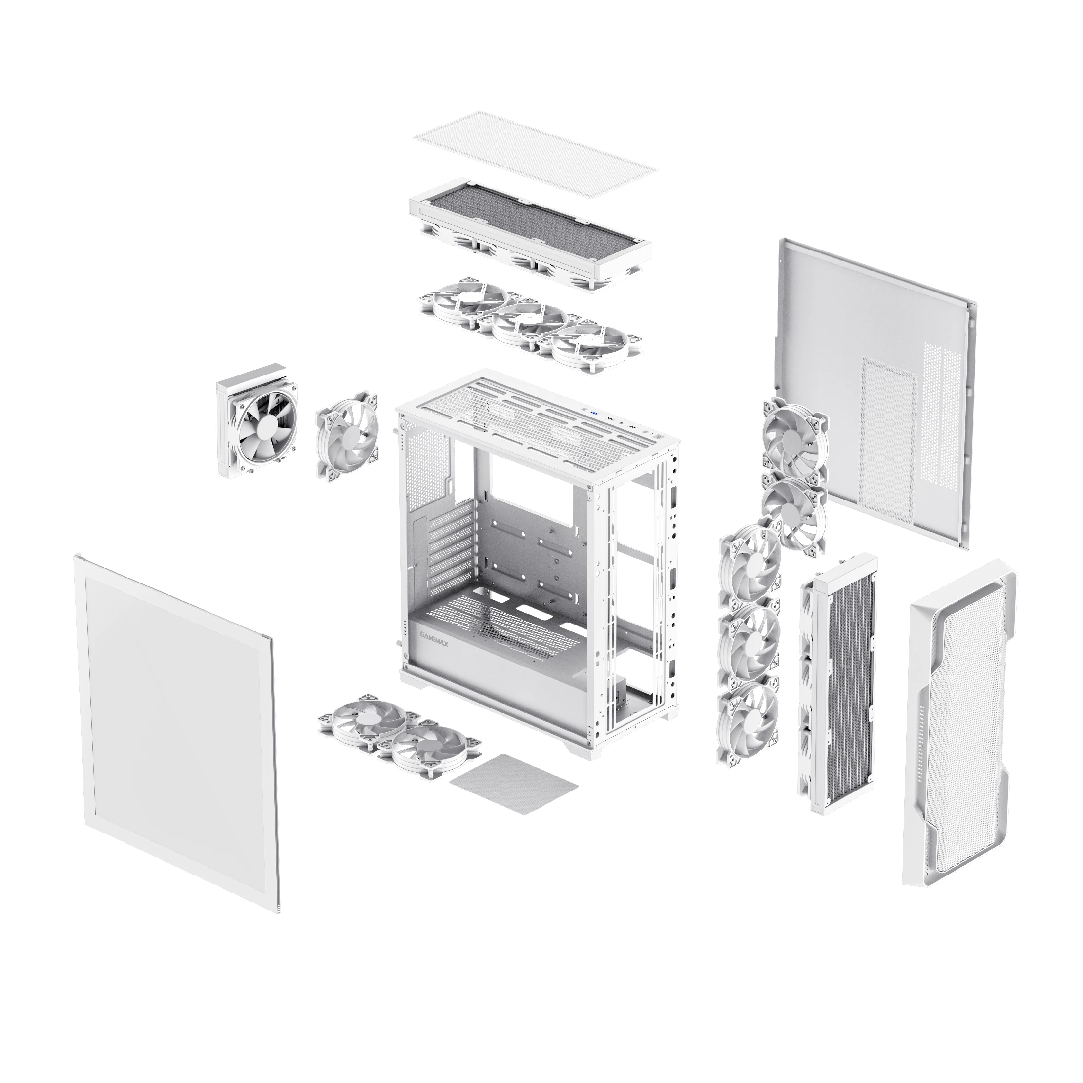 Кутия Gamemax SIEGE White Case EATX ARGB