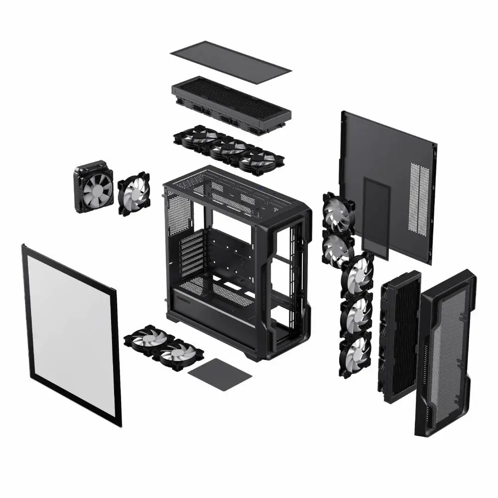 Кутия Gamemax SIEGE Black Case EATX ARGB