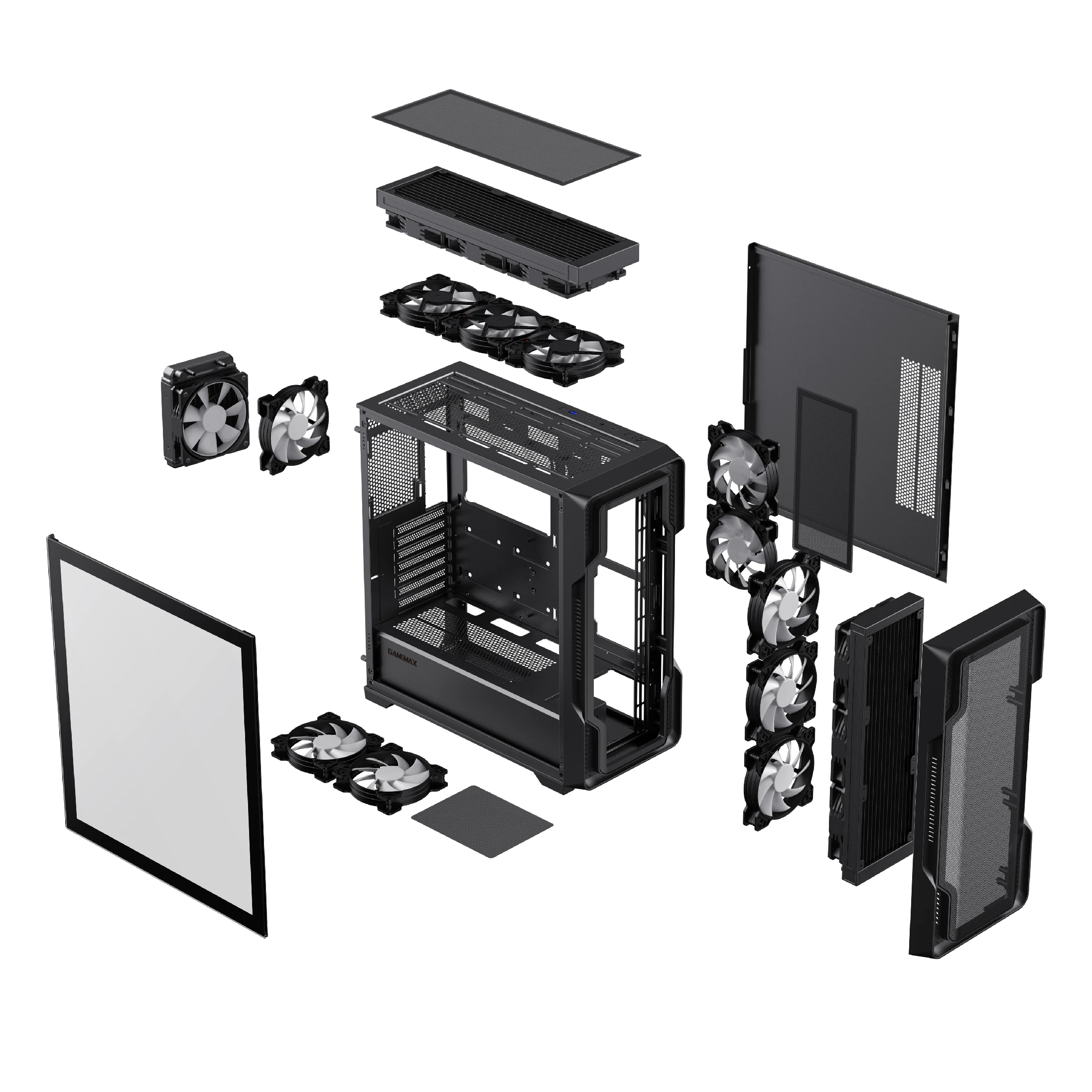 Кутия Gamemax SIEGE Black Case EATX ARGB