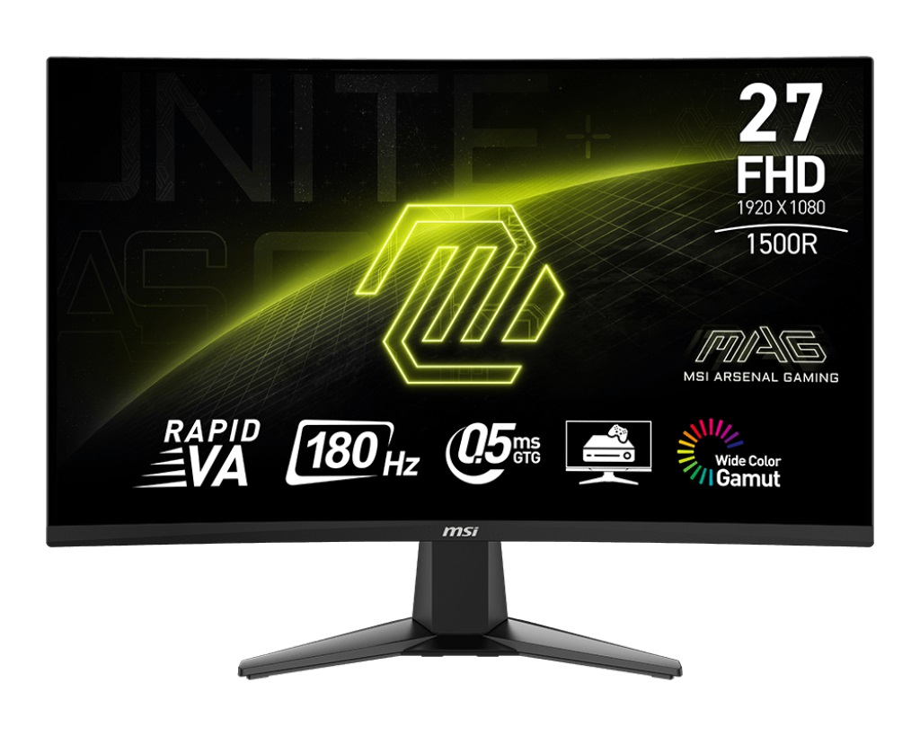 Οθόνη MSI 27 MAG 27C6F, 27", VA, FHD 1920x1080, 180Hz, 0.5ms, HDR, Adaptive-Sync, HDMI, DP