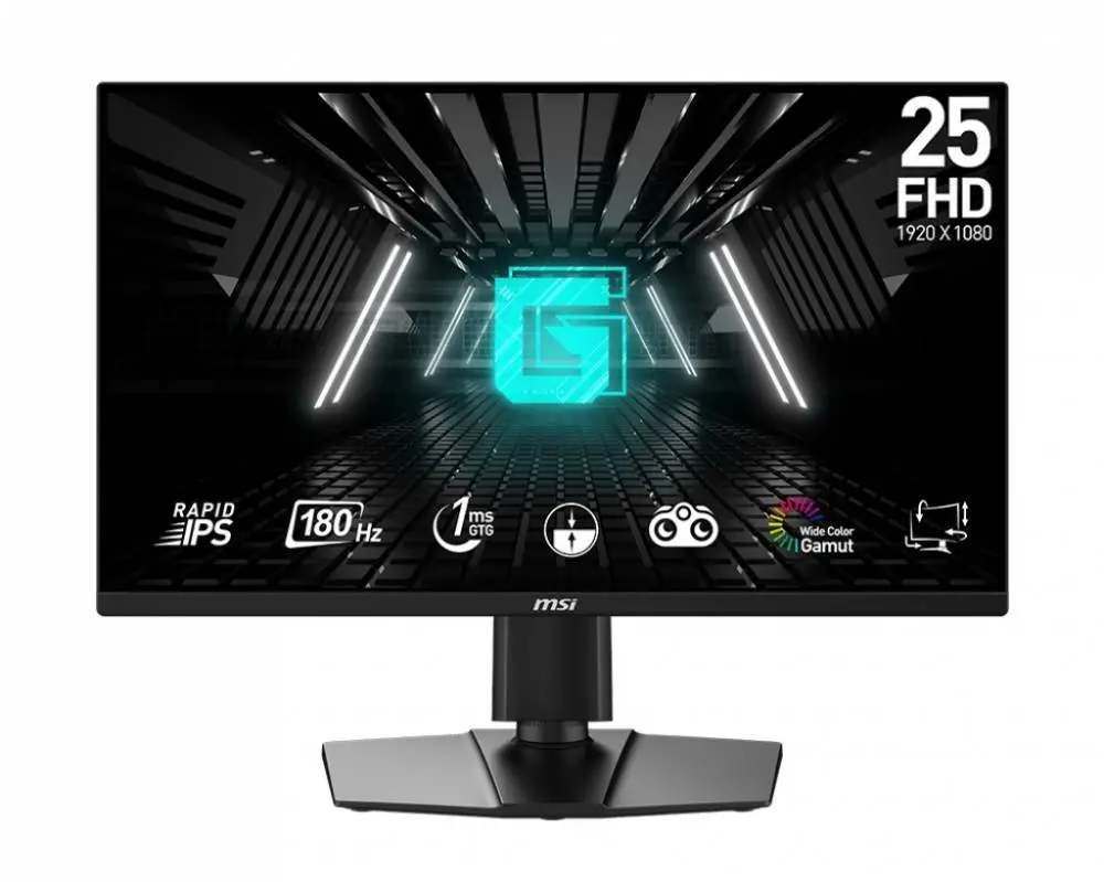 Монитор MSI G255PF E2, 24.5", IPS, FHD 1920x1080, 180Hz, 1ms, AMD FreeSync, HDMI, DP