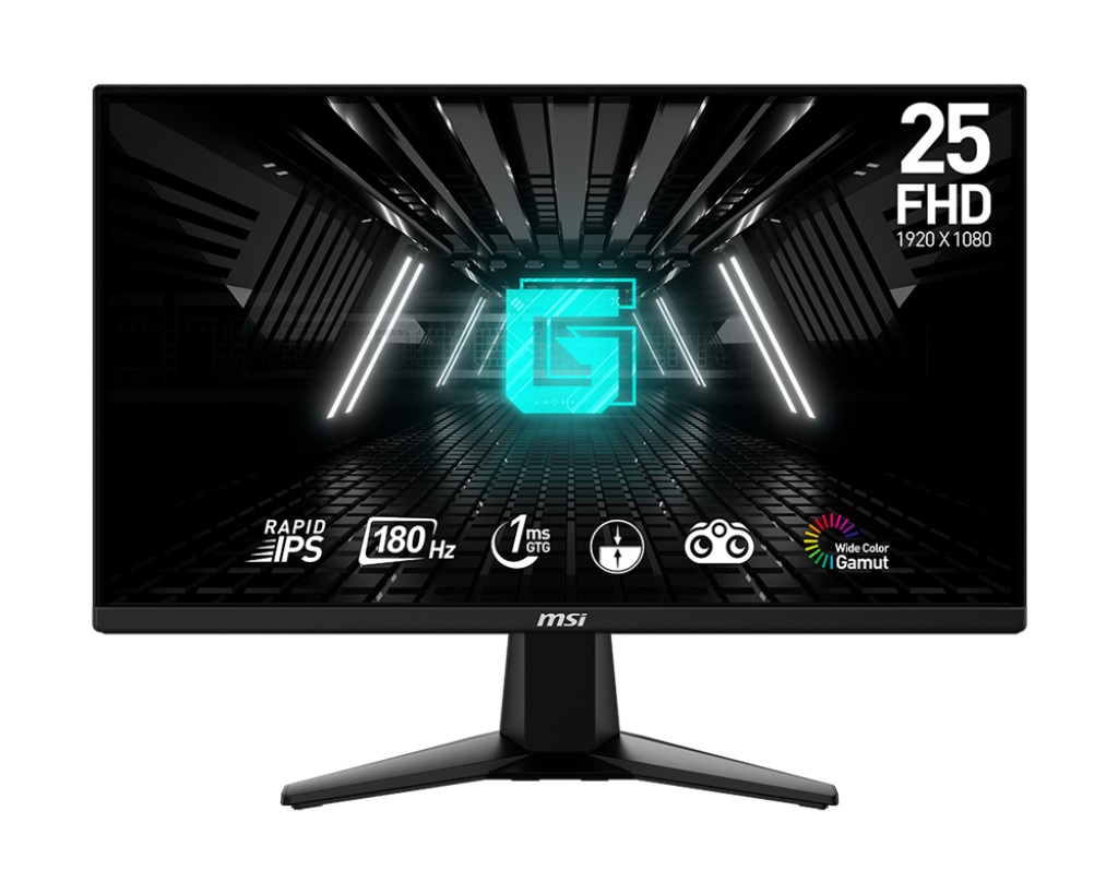 Монитор MSI G255F, 24.5", IPS, FHD 1920x1080, 180Hz, 1ms, AMD FreeSync, HDMI, DP