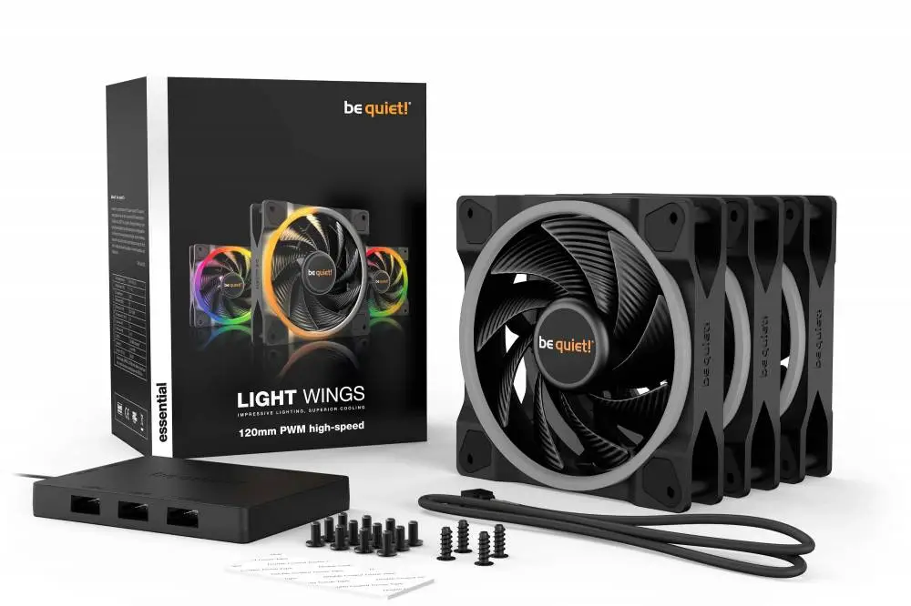 Комплект вентилатори be quiet! LIGHT WINGS 120mm PWM high-speed Triple-Pack Fan 3-in-1 3 x 120mm