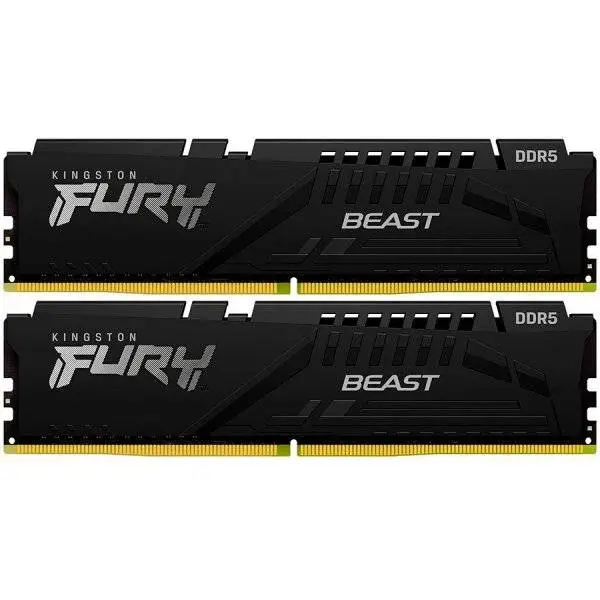Памет Kingston FURY Beast Black 64GB (2x32GB) DDR5 6000MHz CL30 XMP - KF560C30BBK2-64