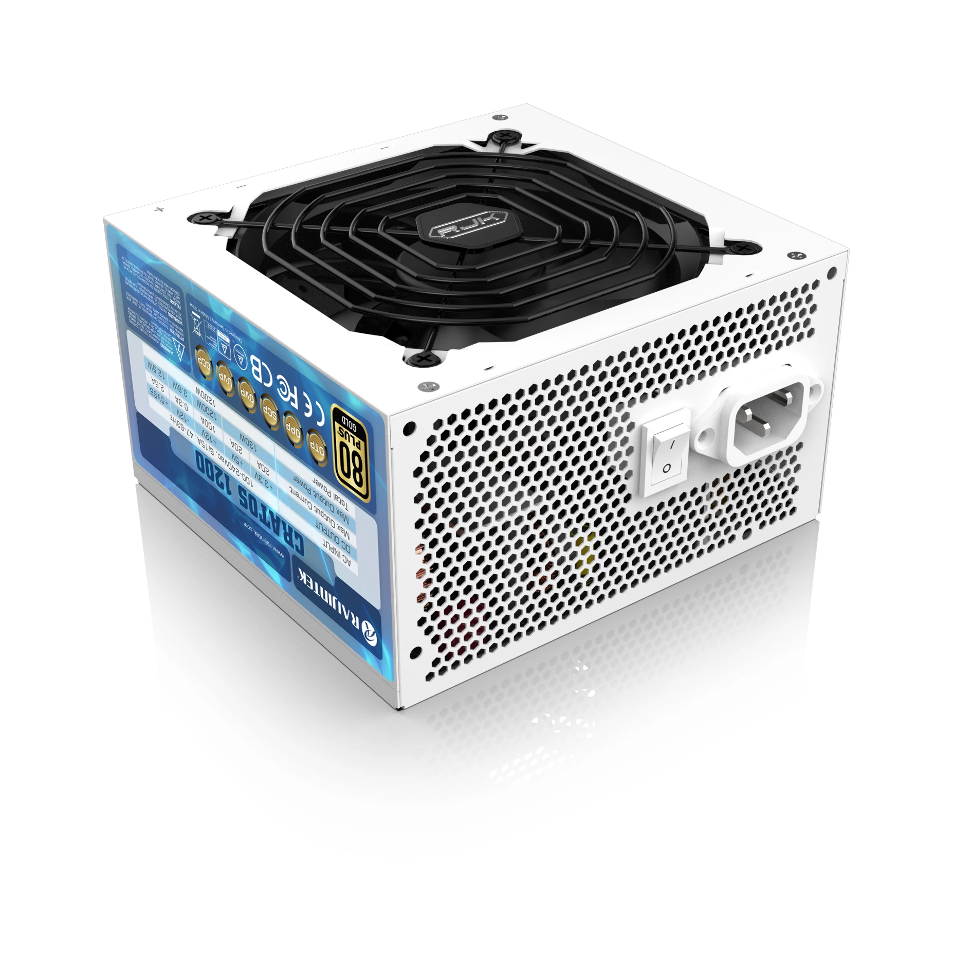 Захранване Raijintek CRATOS 1200 PSU ATX 3.0 1200W 80 Plus Gold PCIe Gen5 White