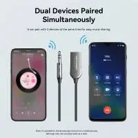 Vention блутут за кола за разговори и музика Car Bluetooth 5.4 audio receiver USB, 3.5mm jack - NAIHG