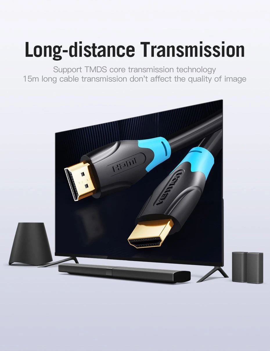 Vention Câble HDMI v2.0 M / M 4K/60Hz Gold - 20M Black - AACBQ