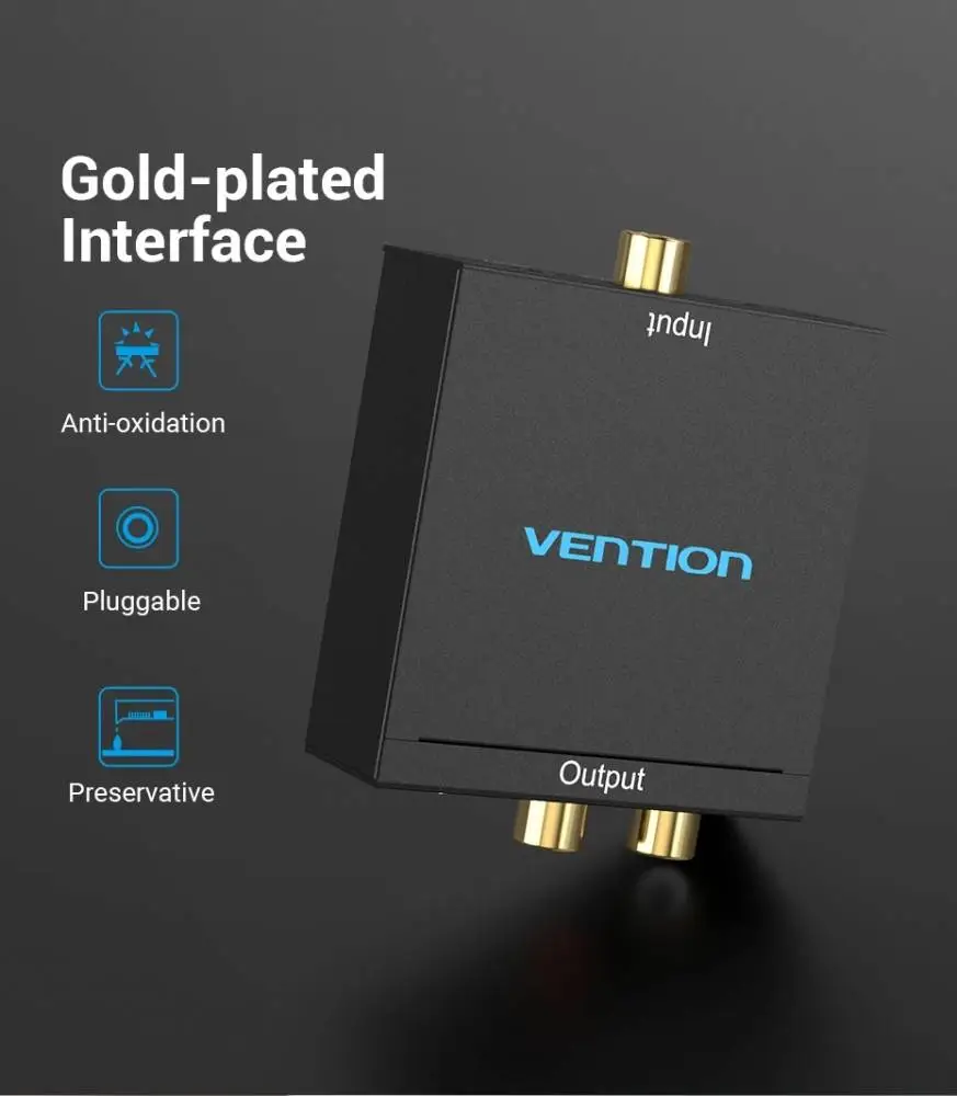 Vention аудио конвертор Analog Audio Convertor Optical/Coaxial F -> 2 x RCA/TRS 3.5mm F - BDFB0