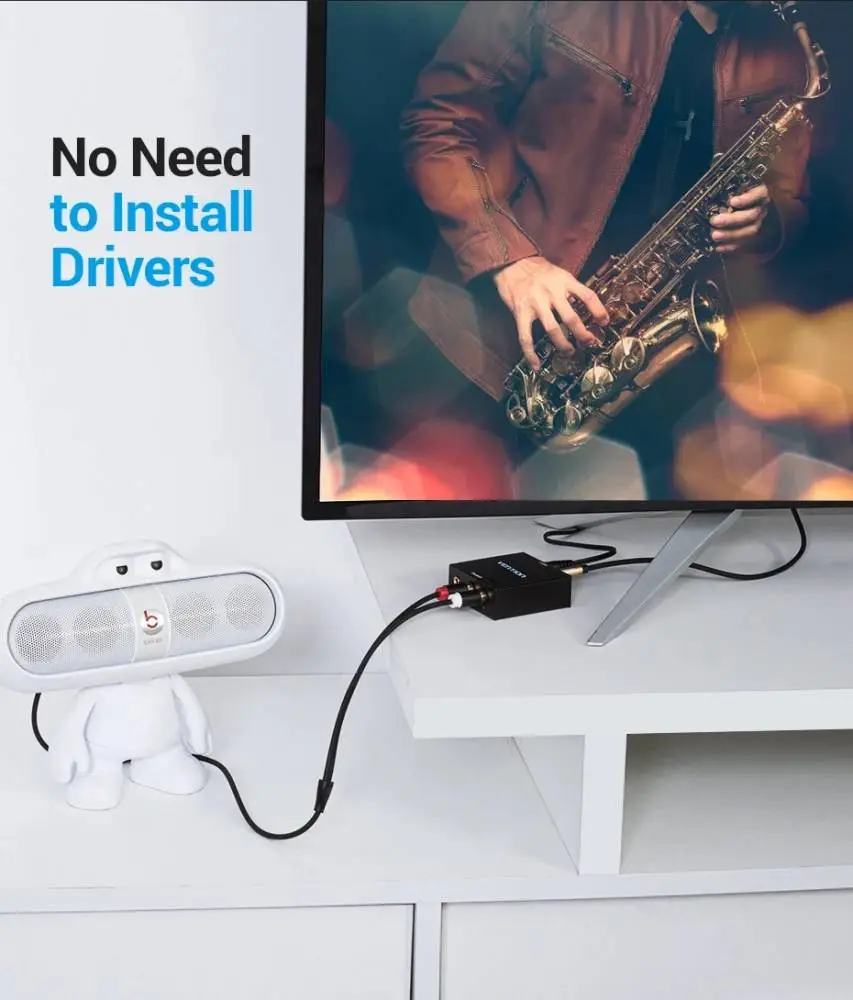 Vention аудио конвертор Analog Audio Convertor Optical/Coaxial F -> 2 x RCA/TRS 3.5mm F - BDFB0