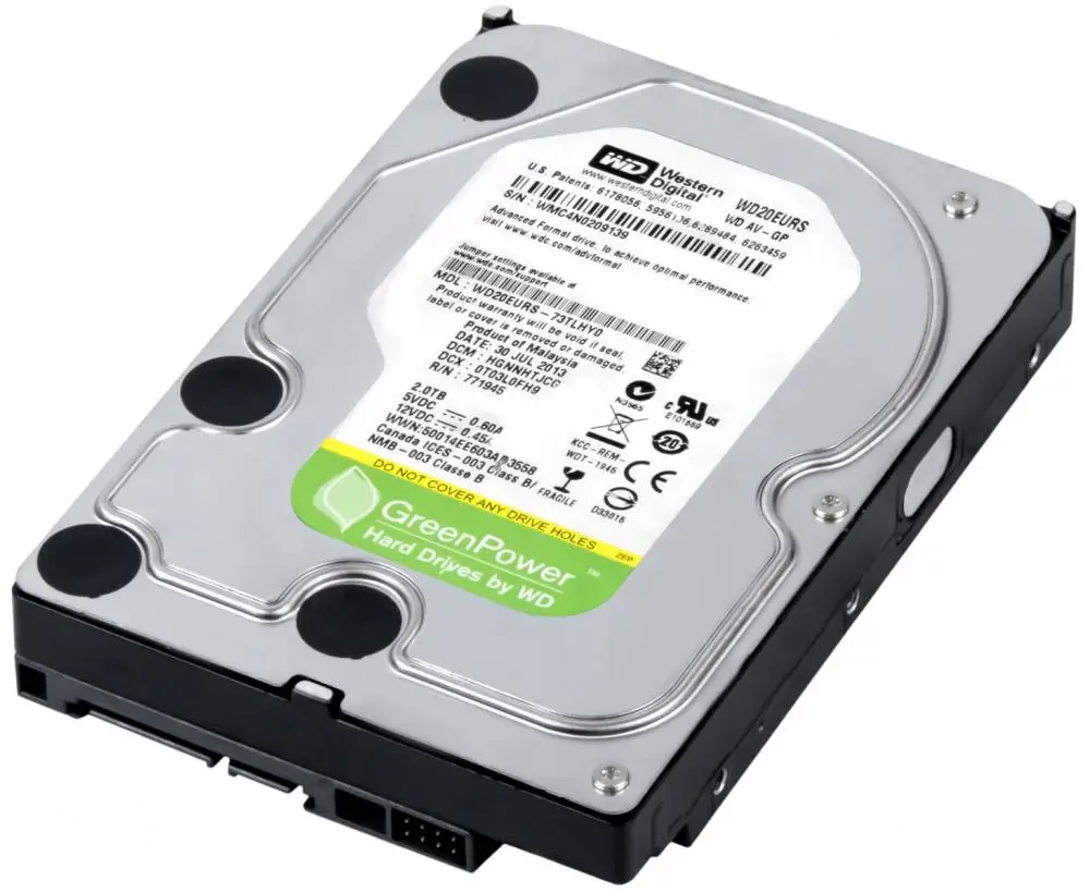 Твърд диск WD Caviar Green 2TB 3.5" 5400rpm 64MB SATA2 3Gb/s - WD20EARS