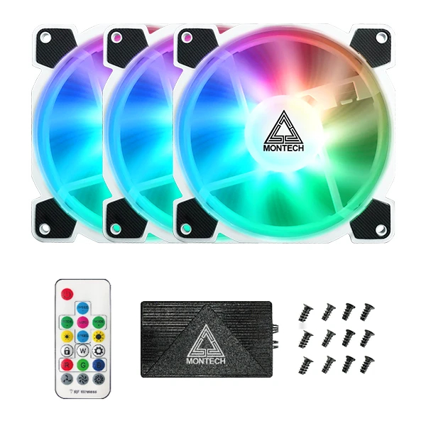 Вентилатори Montech Z3 PRO ARGB FAN 3x120mm Fans Controller Remote ARGB White