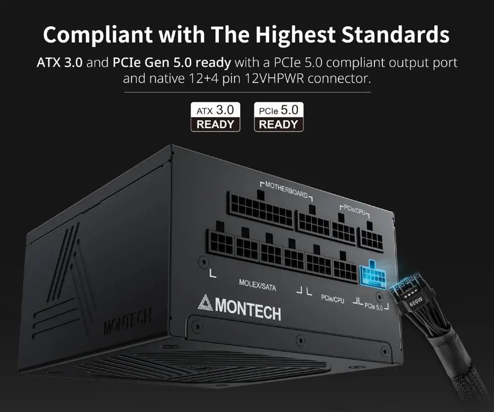 Захранване Montech TITAN GOLD 1000 (1000W) PSU 80 Plus Gold ATX 3.0 Full Modular