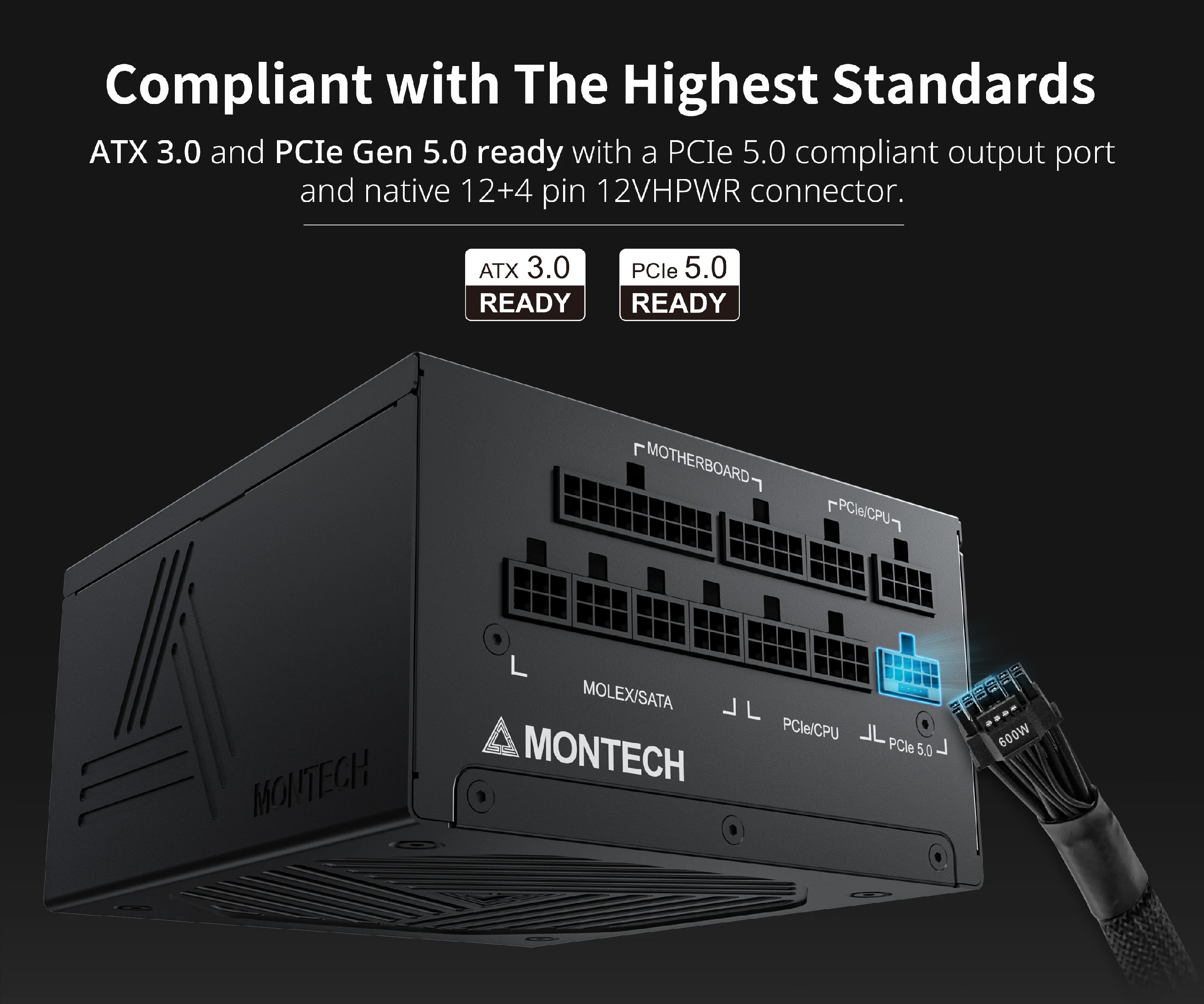 Захранване Montech TITAN GOLD 1000 (1000W) PSU 80 Plus Gold ATX 3.0 Full Modular