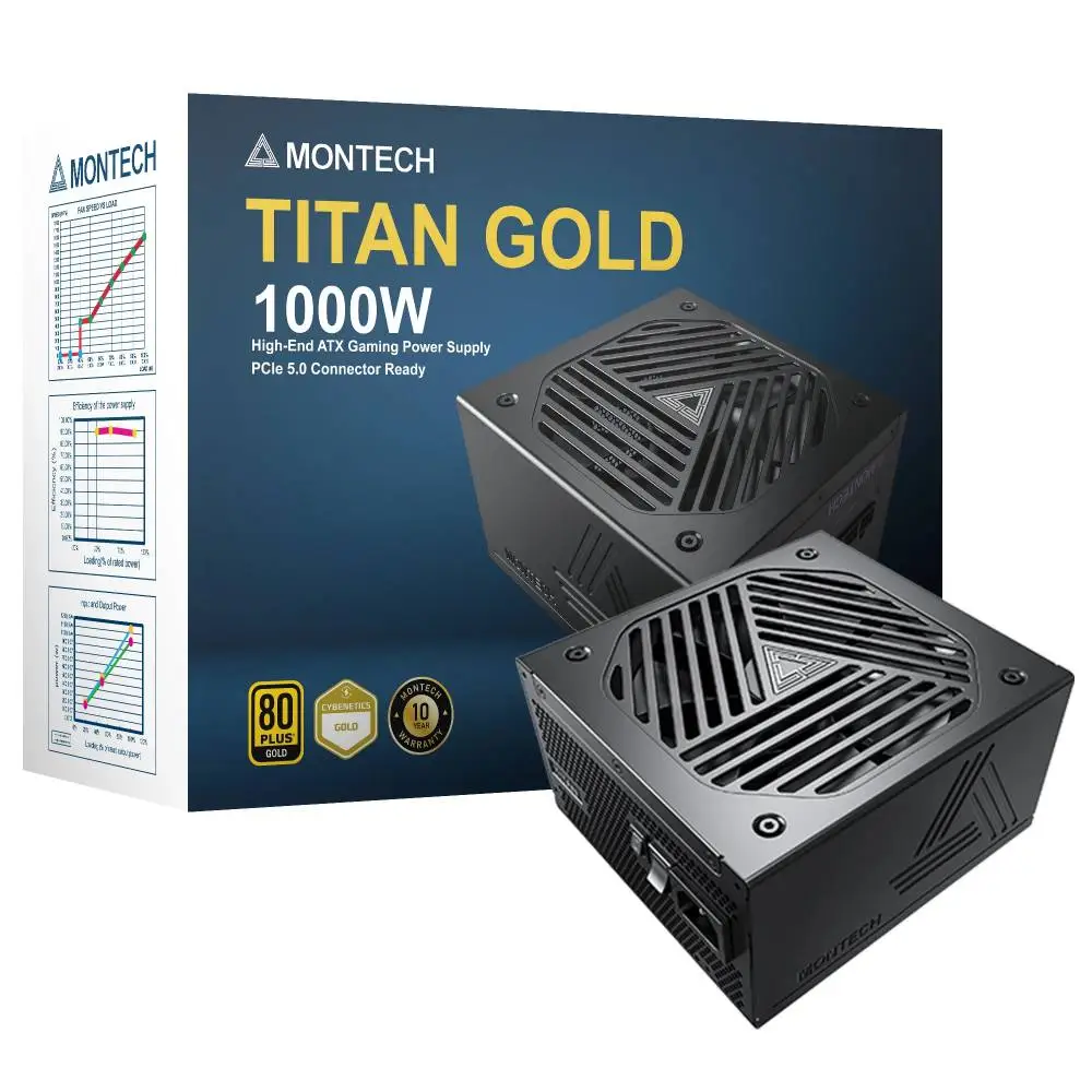 Захранване Montech TITAN GOLD 1000 (1000W) PSU 80 Plus Gold ATX 3.0 Full Modular
