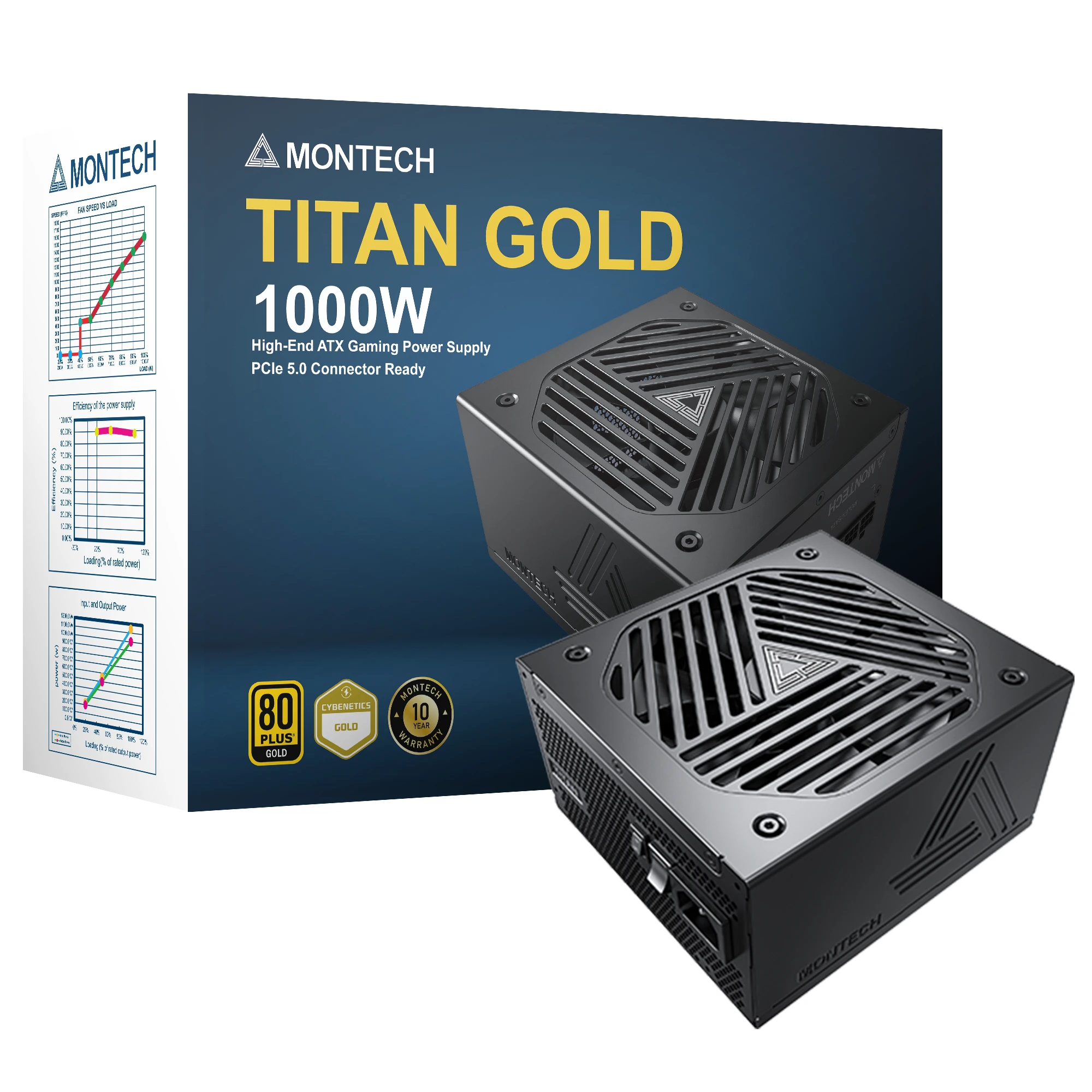 Захранване Montech TITAN GOLD 1000 (1000W) PSU 80 Plus Gold ATX 3.0 Full Modular