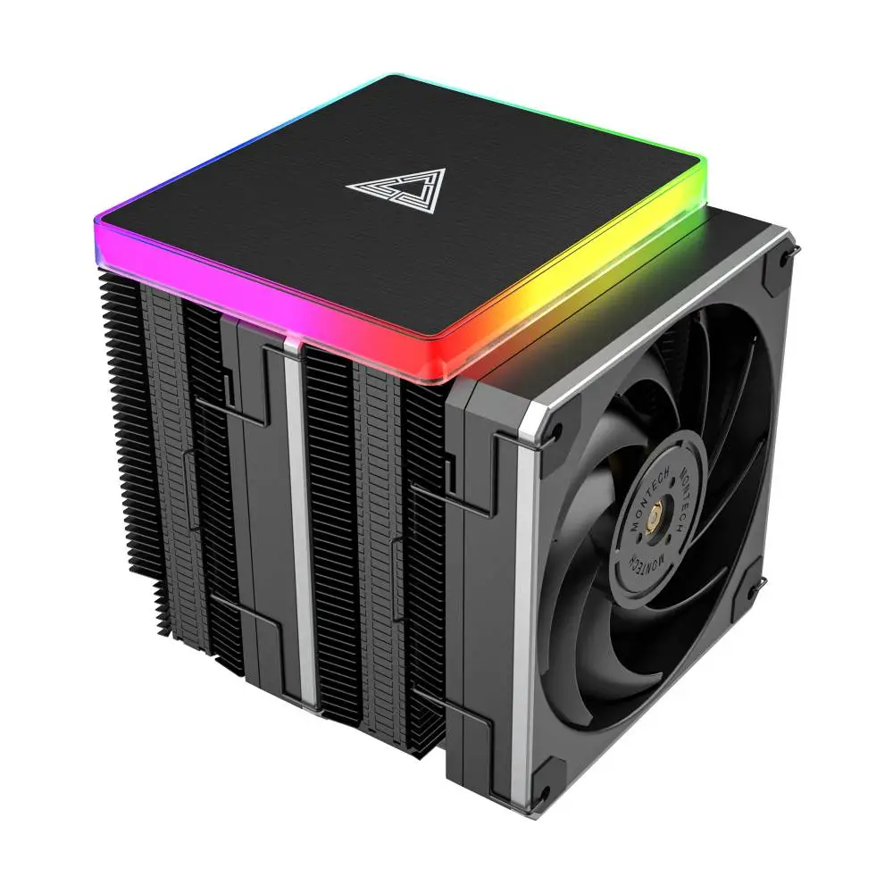 Охладител за процесор Montech METAL DT24 PREMIUM CPU Cooler Dual Tower ARGB Black