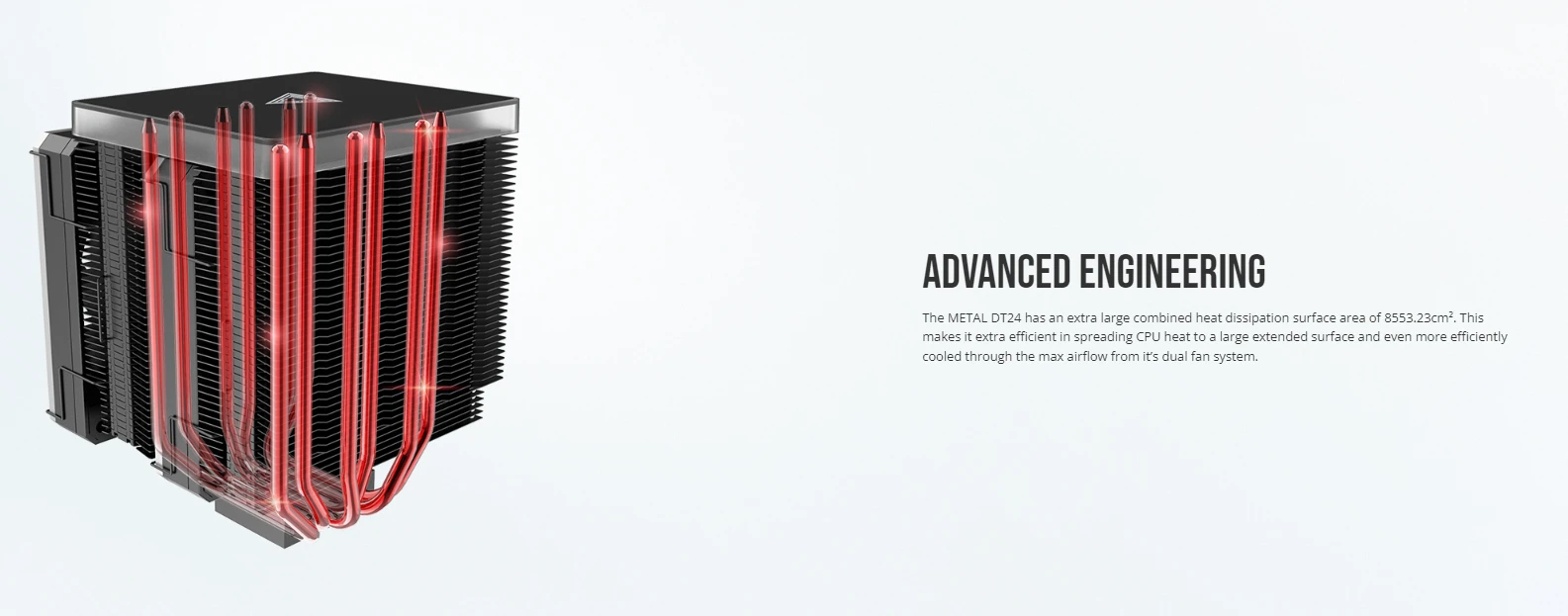 Охладител за процесор Montech METAL DT24 PREMIUM CPU Cooler Dual Tower ARGB Black