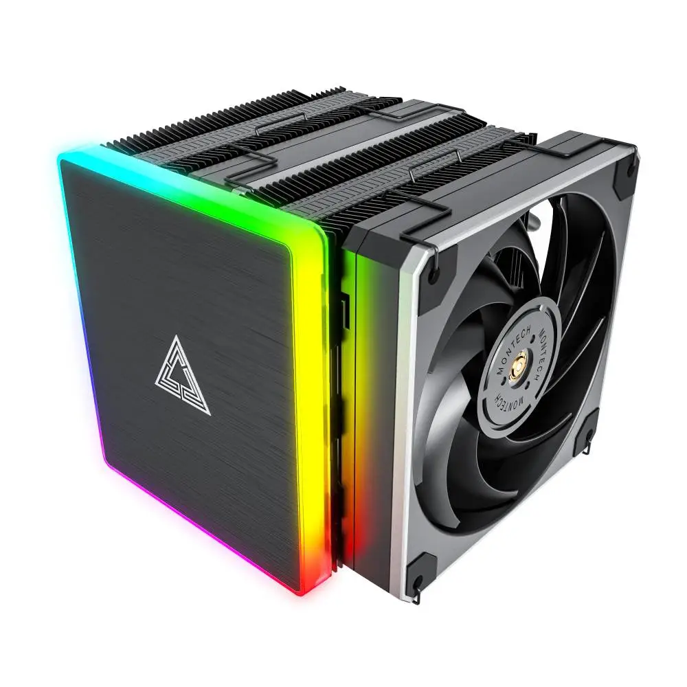 Охладител за процесор Montech METAL DT24 PREMIUM CPU Cooler Dual Tower ARGB Black