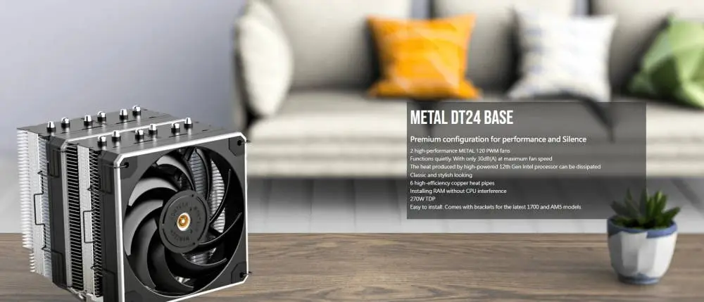 Охладител за процесор Montech METAL DT24 BASE CPU Cooler Dual Tower