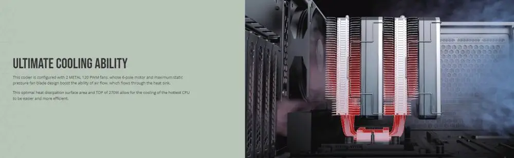 Охладител за процесор Montech METAL DT24 BASE CPU Cooler Dual Tower
