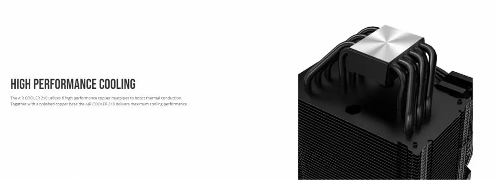 Охладител за процесор Montech AIR COOLER 210 CPU Cooler ARGB Black