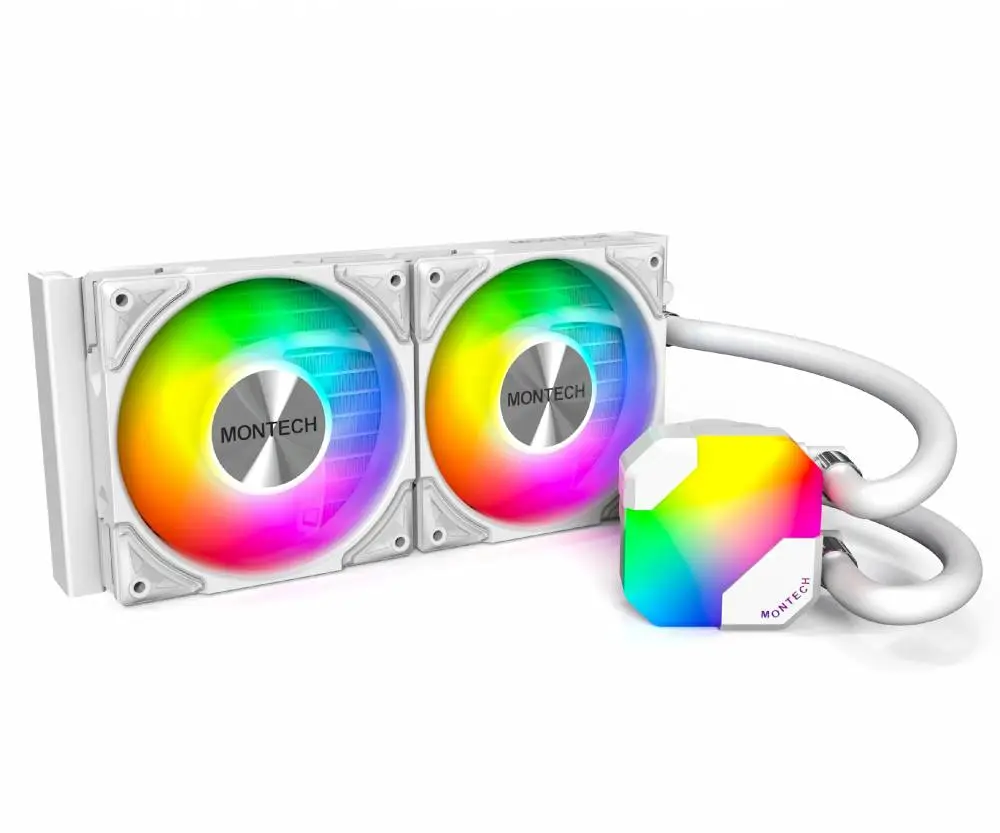 Водно охлаждане за процесор Montech Hyper Flow ARGB 240 CPU Liquid Cooler White