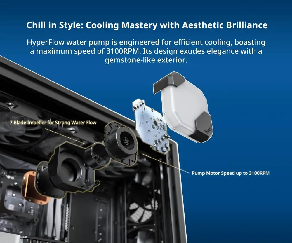 Водно охлаждане за процесор Montech Hyper Flow ARGB 240 CPU Liquid Cooler Black