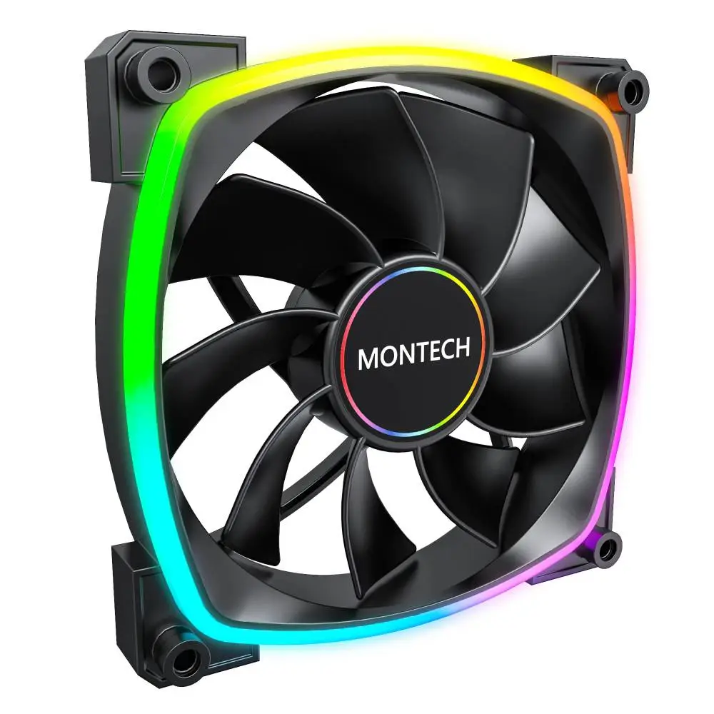 Lüfter Montech RX140 PWM REVERSE Fan 140mm ARGB Schwarz
