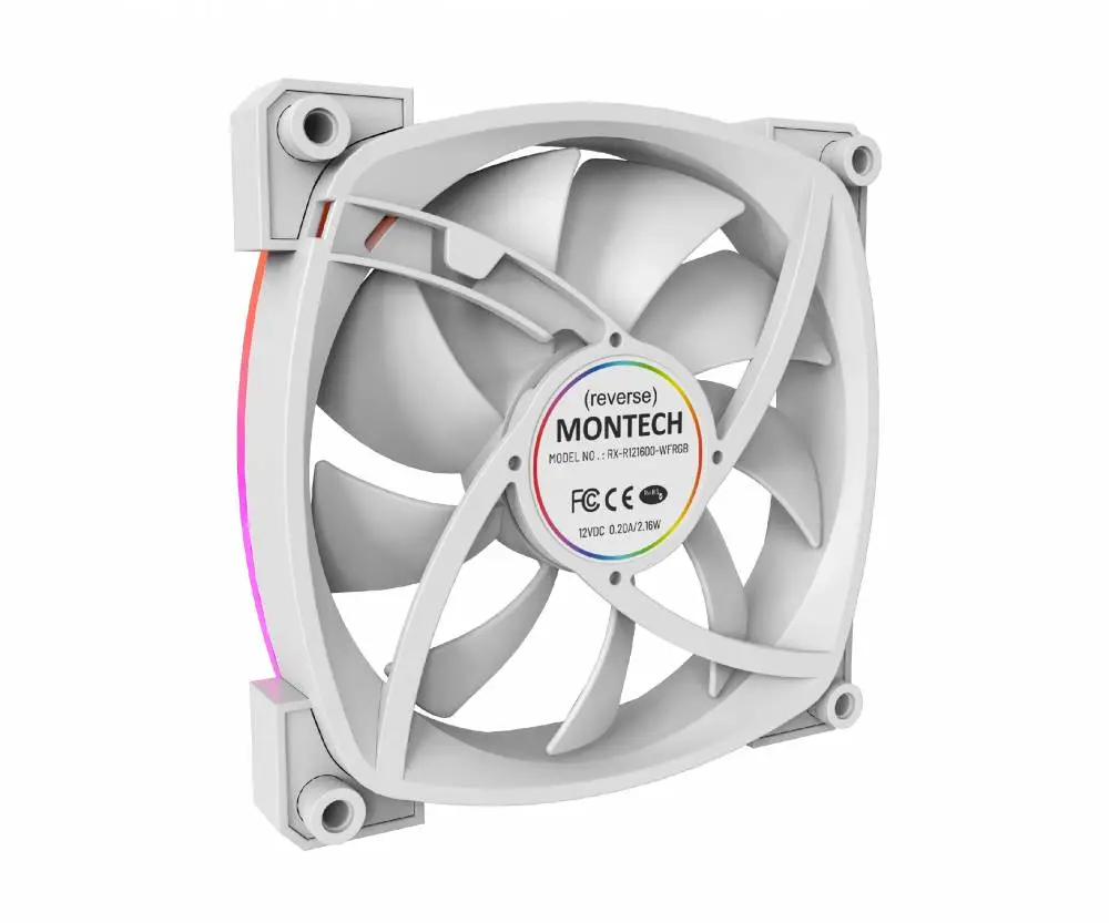 Ανεμιστήρας Montech RX120 PWM REVERSE Fan 120mm ARGB Λευκός