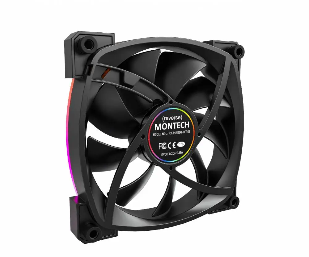 Вентилатор Montech RX120 PWM REVERSE Fan 120mm ARGB Black