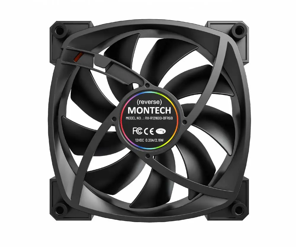 Вентилатор Montech RX120 PWM REVERSE Fan 120mm ARGB Black