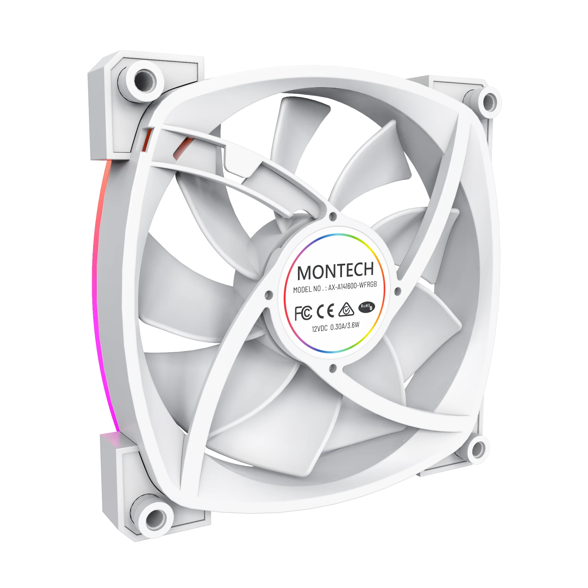 Вентилатор Montech AX140 PWM Fan 140mm ARGB White