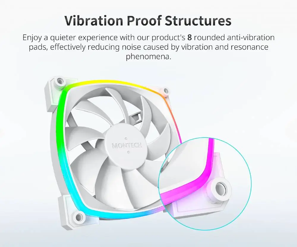 Вентилатор Montech AX120 PWM Fan 120mm ARGB White